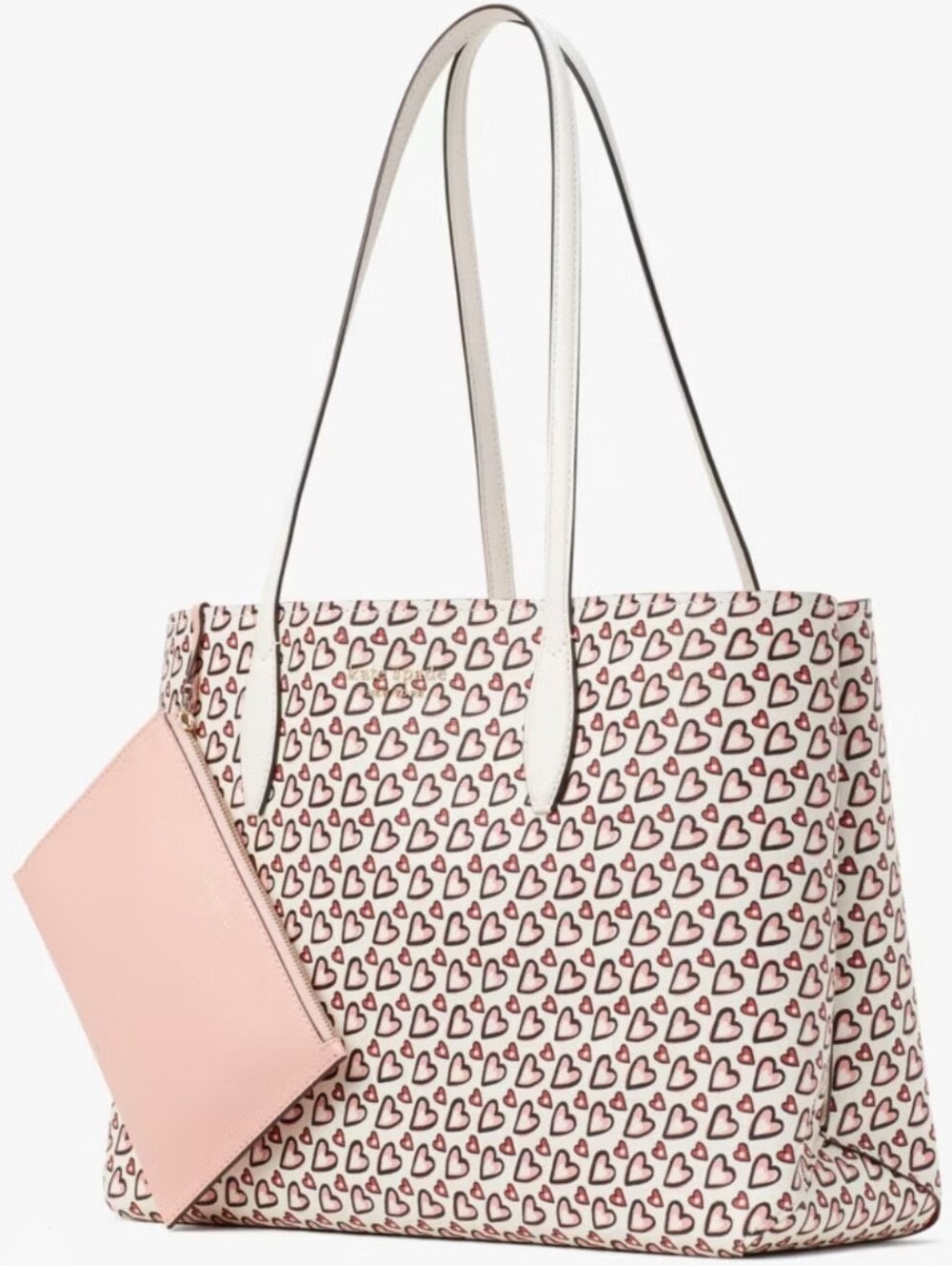 KATE SPADE NWOT - All Day Fancy Hearts Large Tote - Pink & White